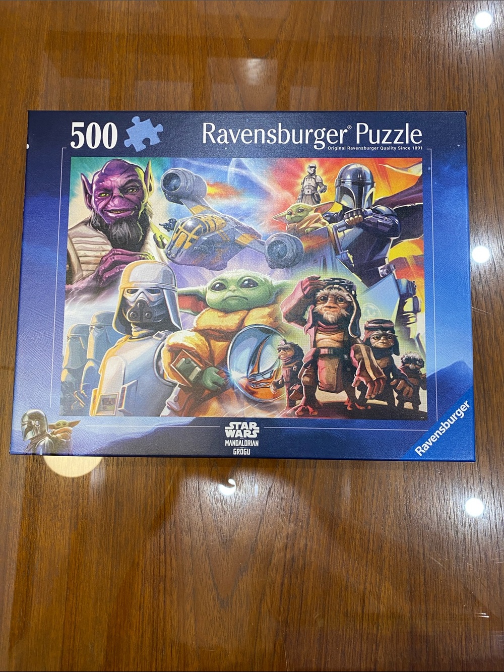 Ravensburger Blue Star Wars The Mandalorian & Grogu 500-Piece Puzzle